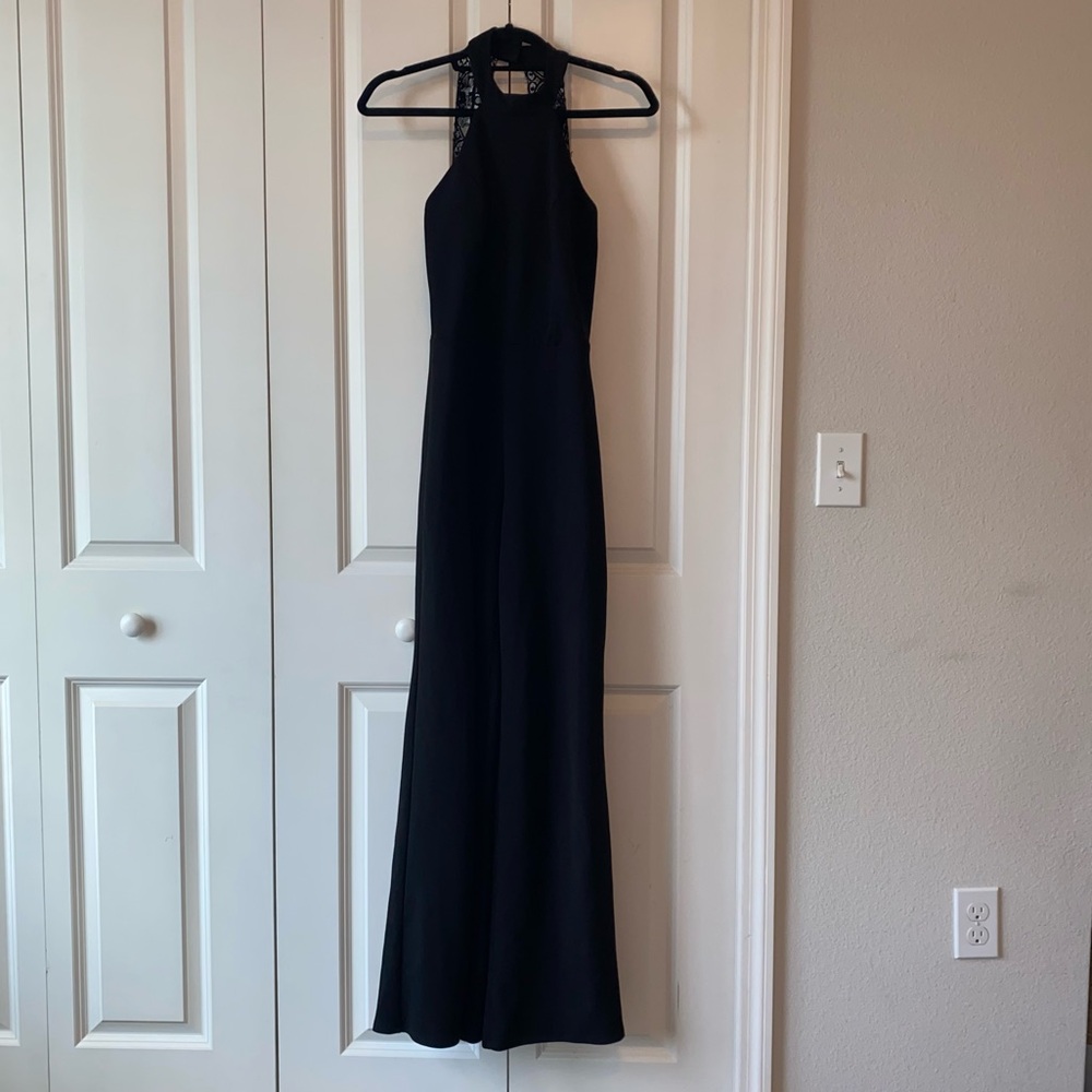 NWOT Lulu's Classic Halter Neck Black Jumpsuit